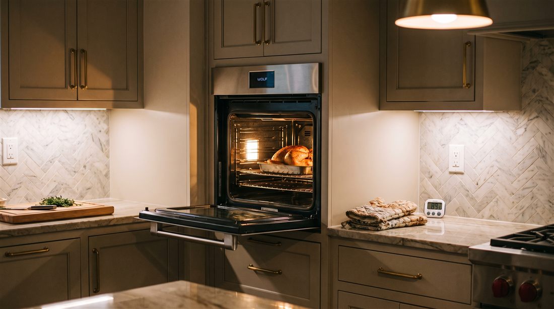Wolf oven with a roast